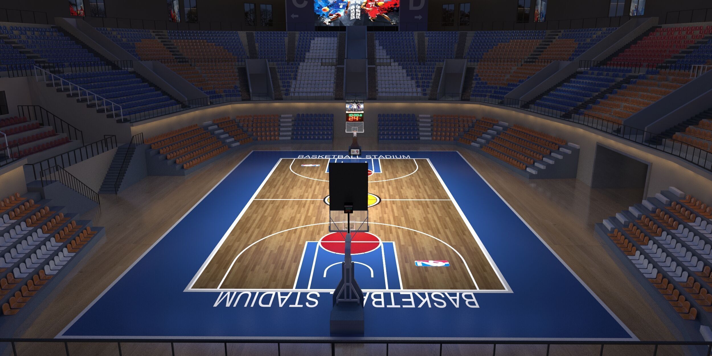 Basketball arena 3D model_1