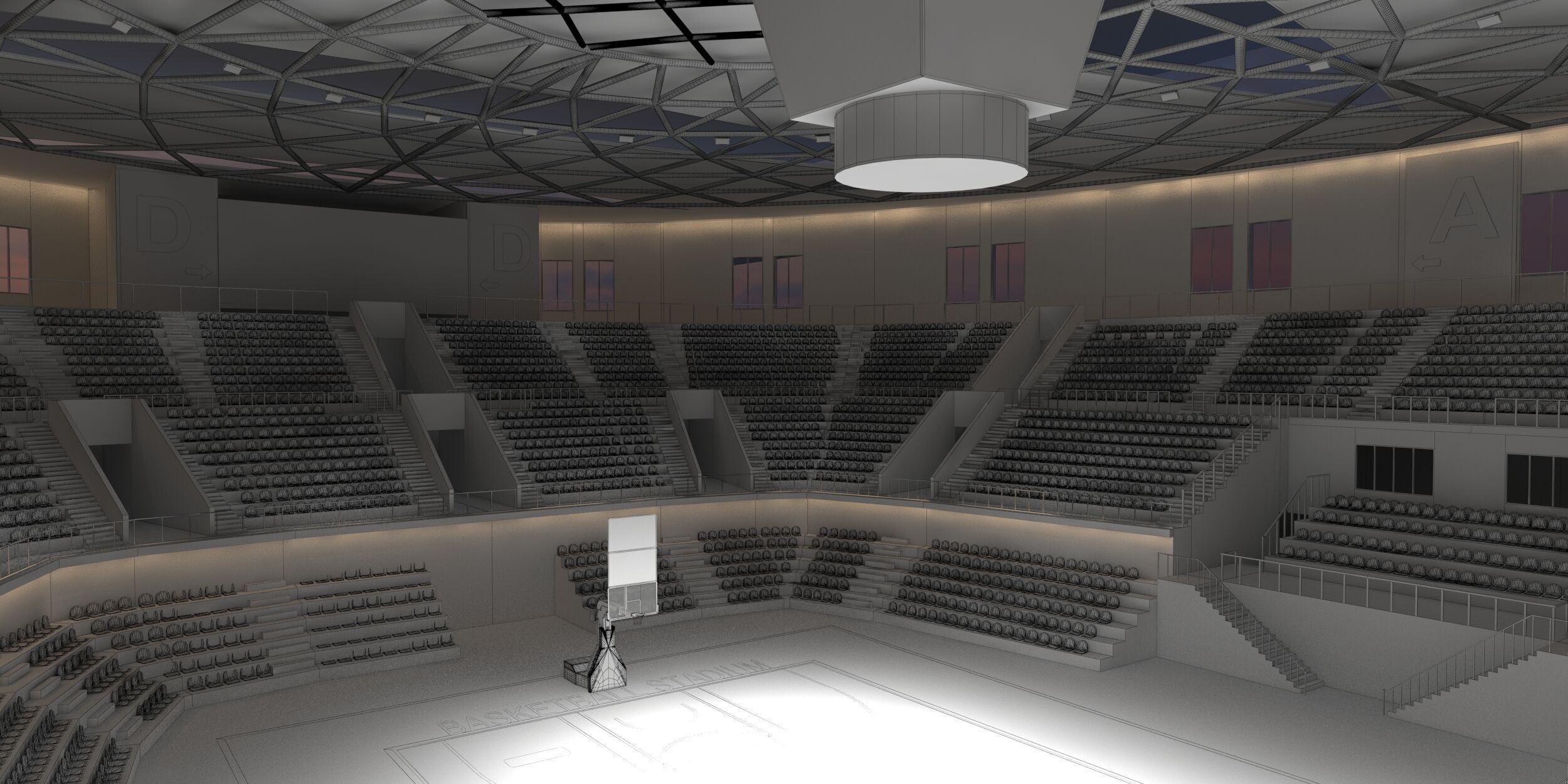 Basketball arena 3D model_6