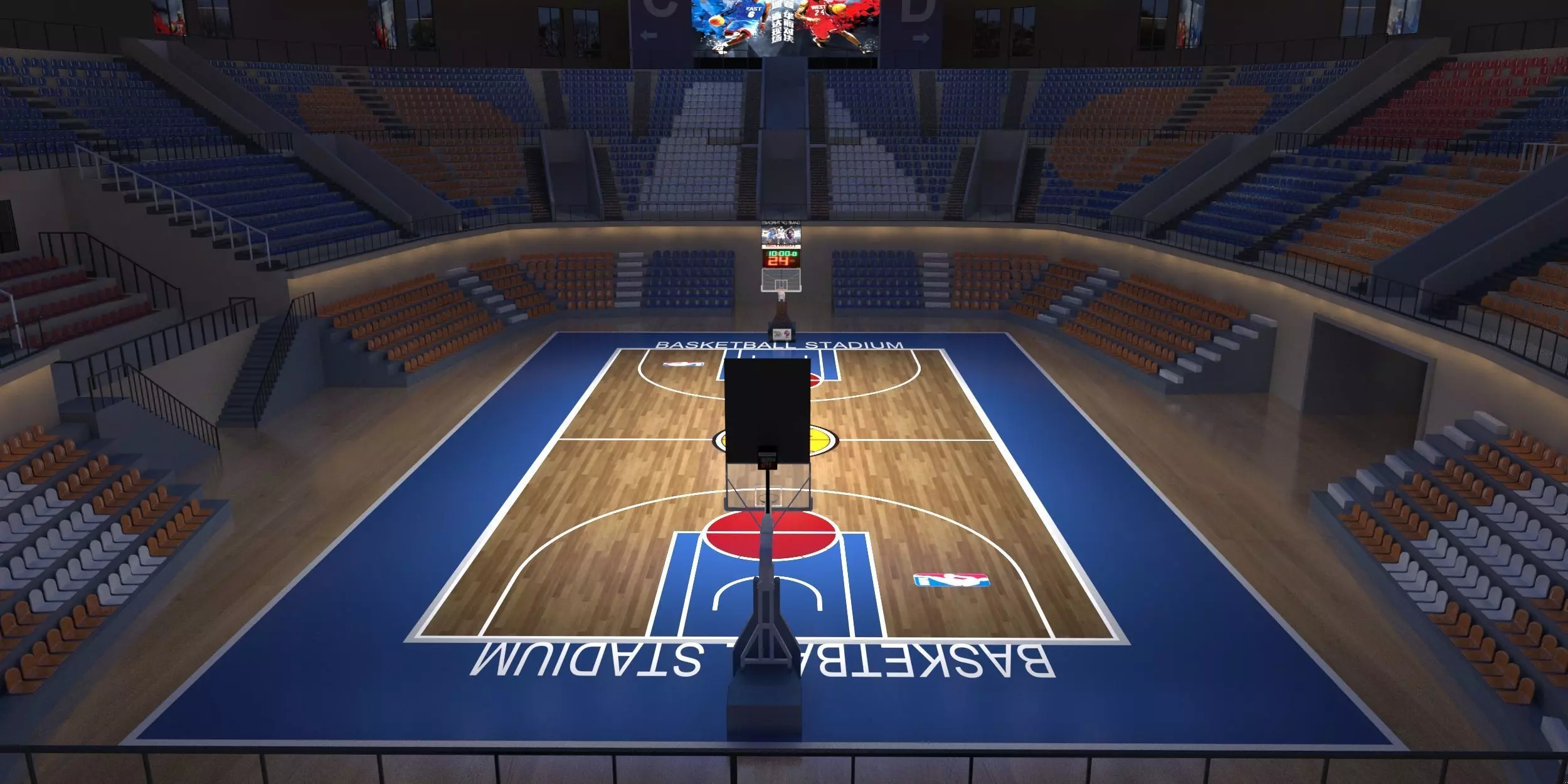 Basketball arena 3D model_0