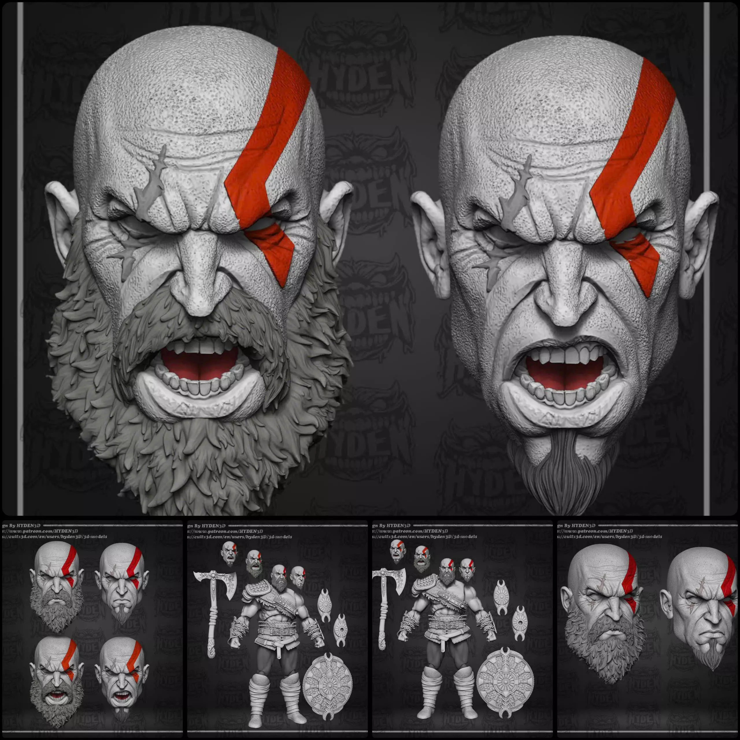 kratos god of war 3D print model_0