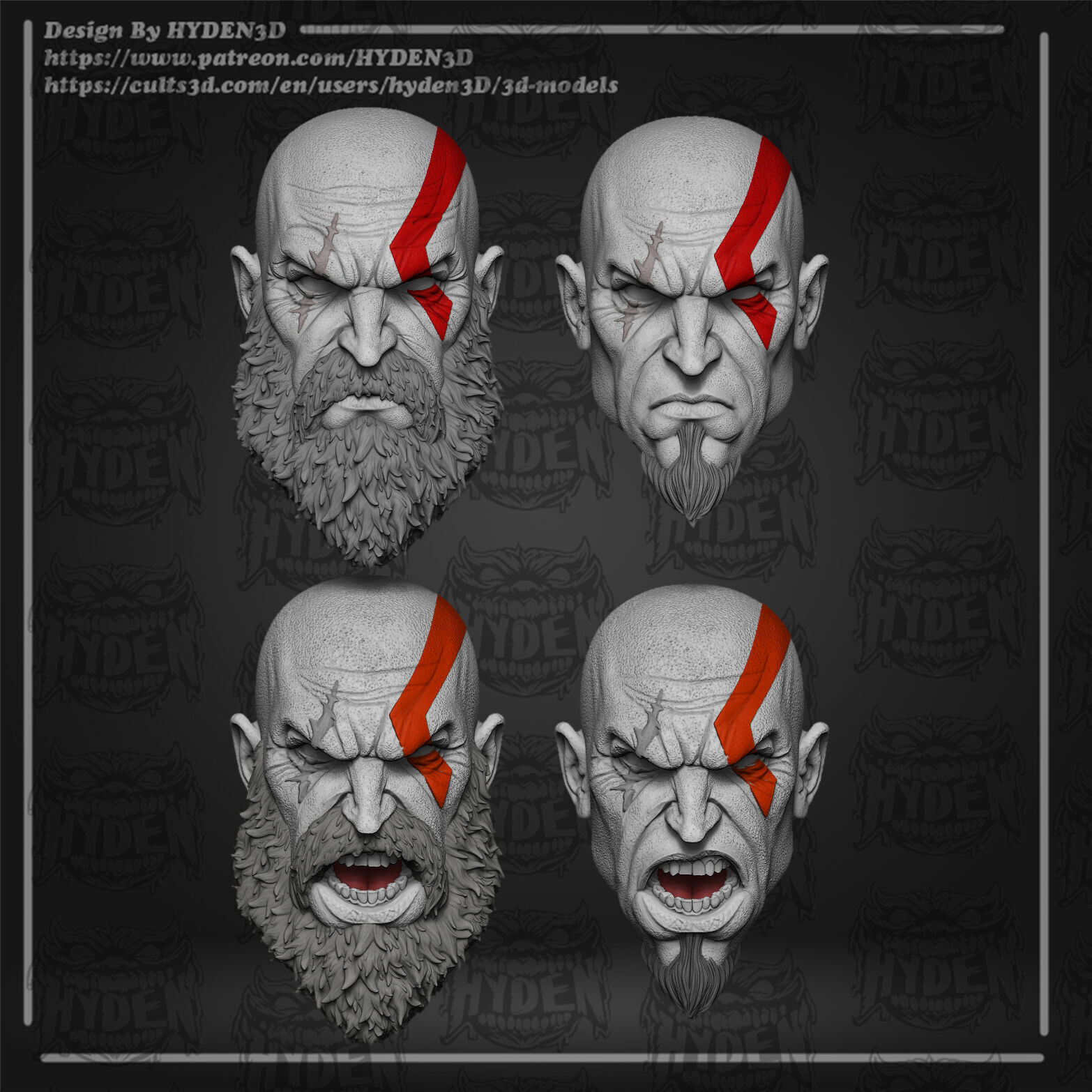 kratos god of war 3D print model_4