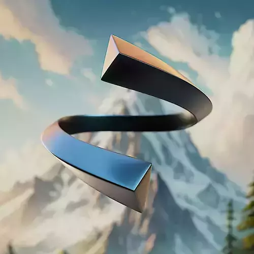 Futuristic Ribbon Ring - Sculpted Metal Twist 3D Print 47 3D print model