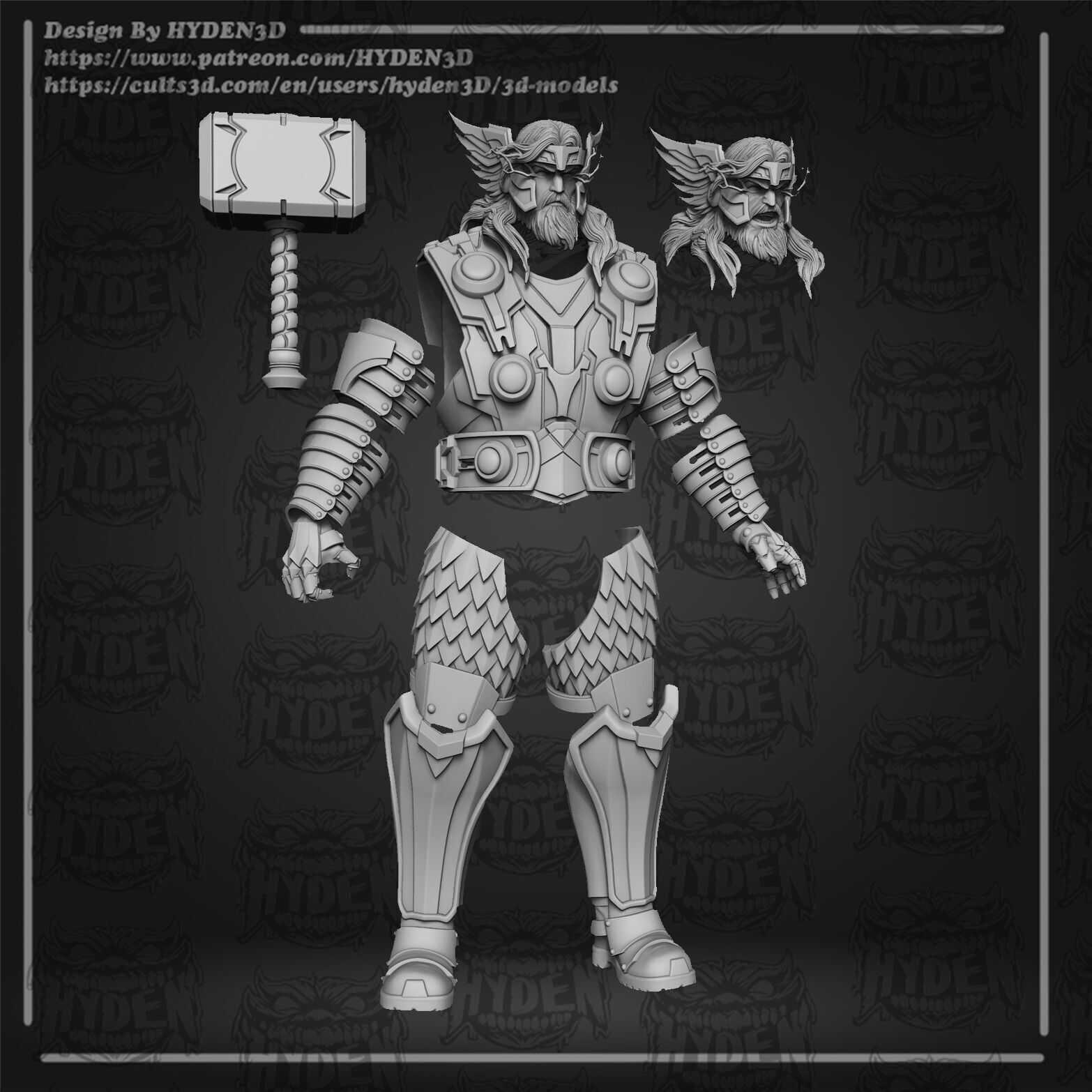 thor marvel rival 3D print model_2