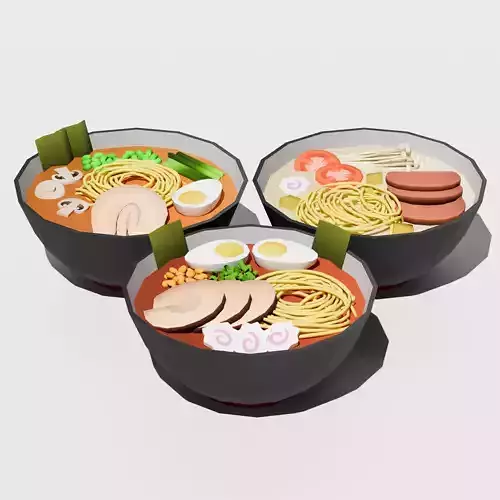 Japanese Food - Ramen Pack Low-poly 3D model