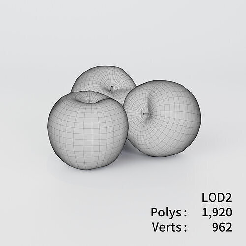 Apple 3D model Bundle Pack Low-poly 3D model 6