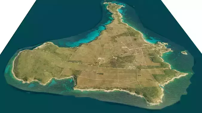 Pianosa island 3d model terrain