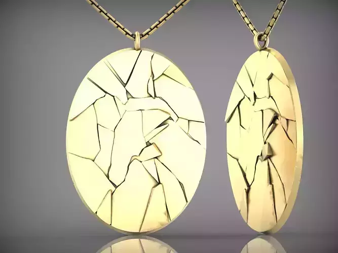 stylized broken glass pendant V07 3D print model