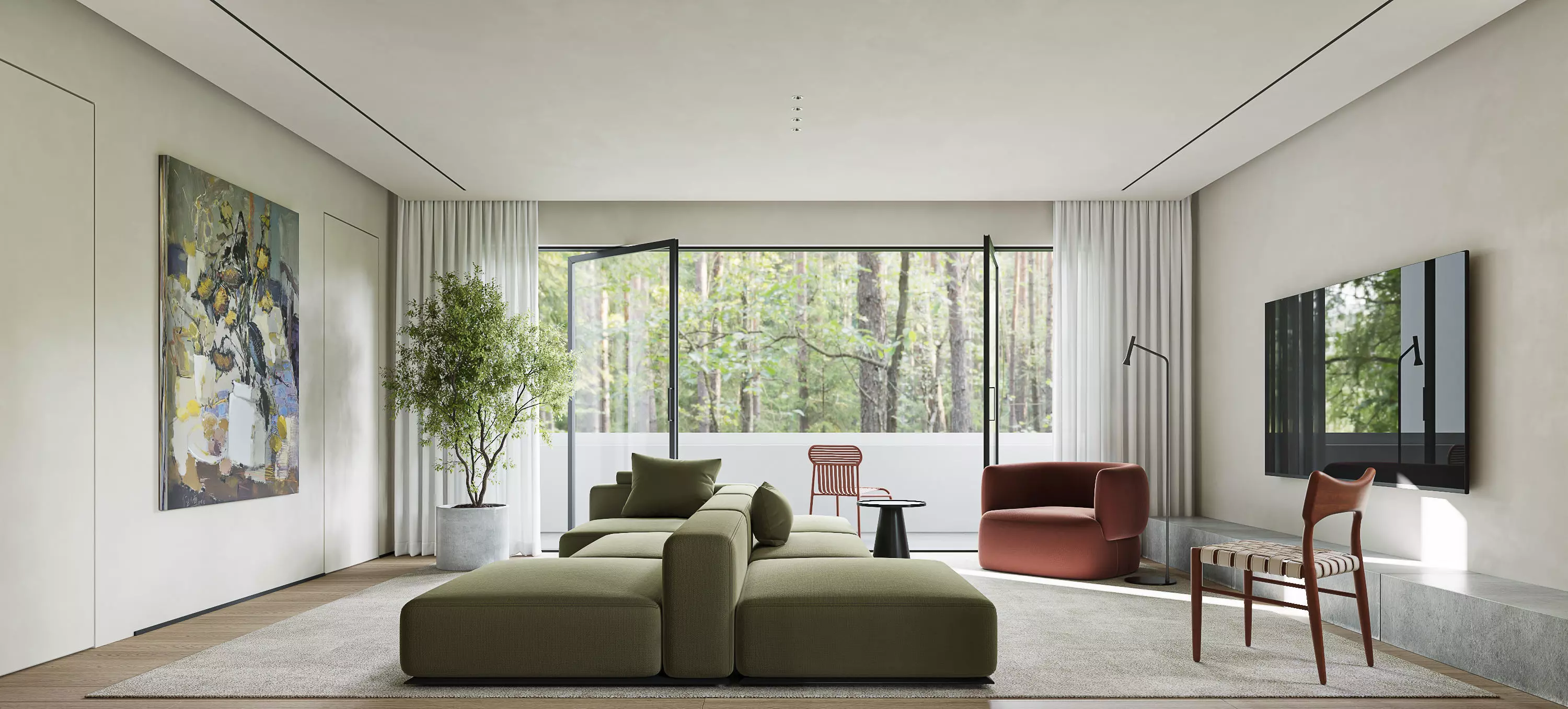 modern living room interior scenes 1 3D model