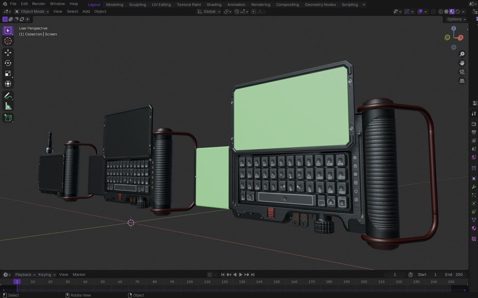 Sci fi Device Gps Scanner Low-poly 3D model_29