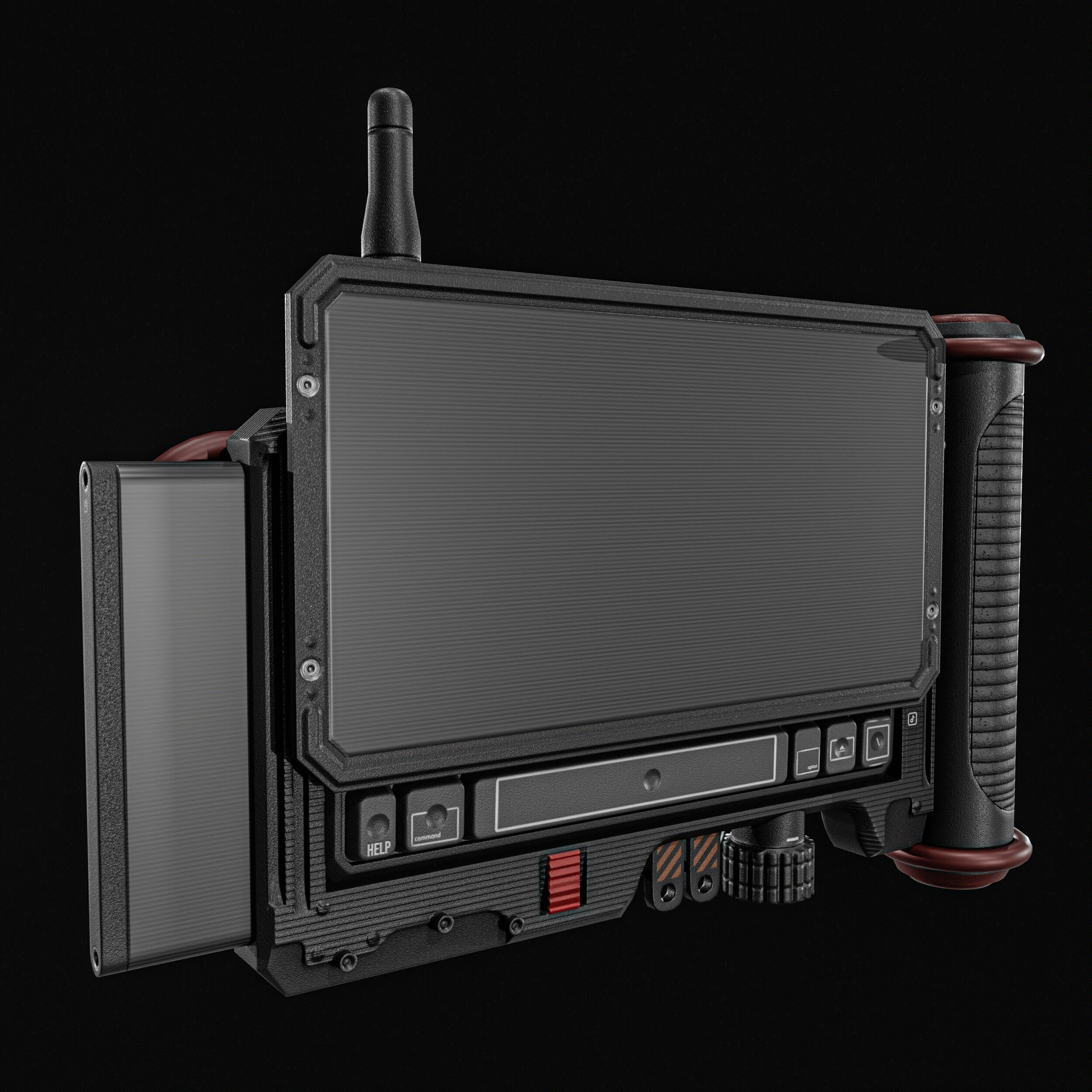 Sci fi Device Gps Scanner Low-poly 3D model_5
