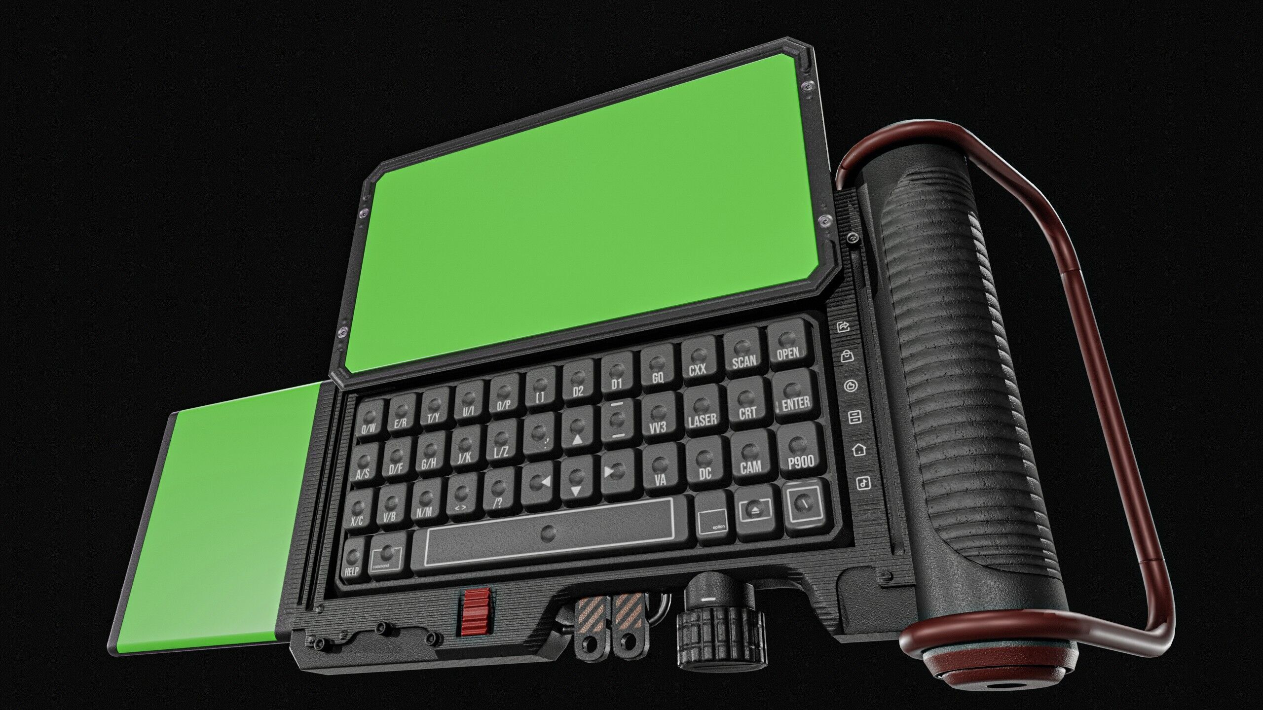 Sci fi Device Gps Scanner Low-poly 3D model_12