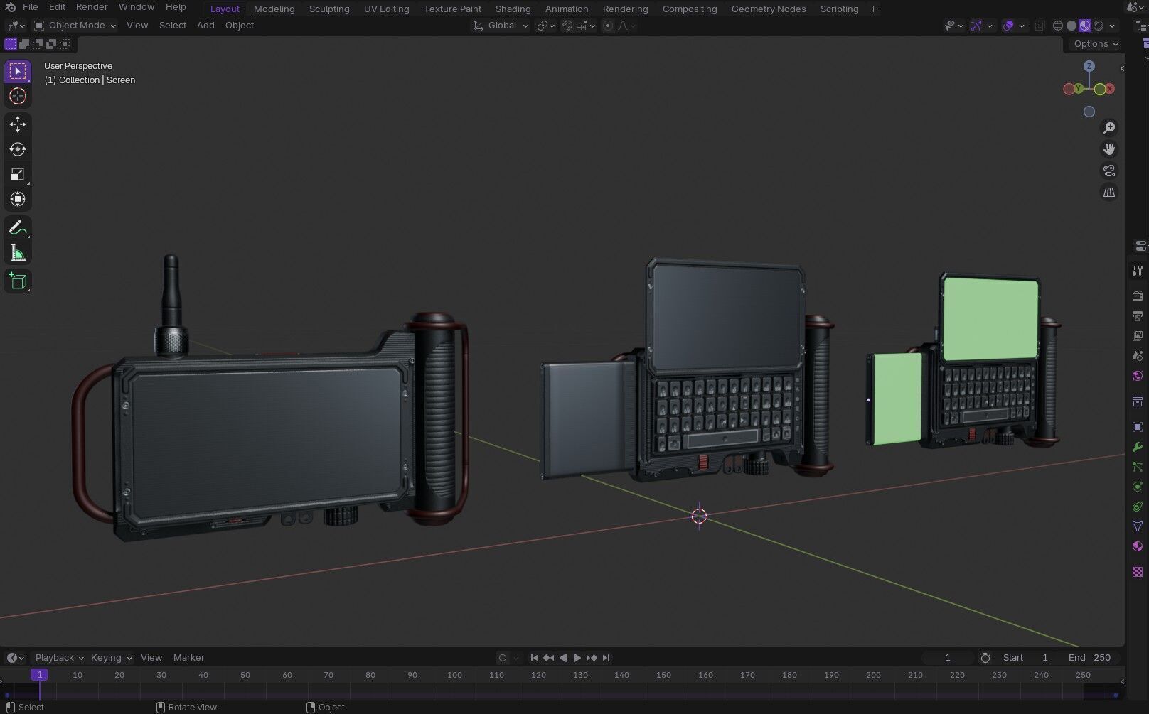 Sci fi Device Gps Scanner Low-poly 3D model_27