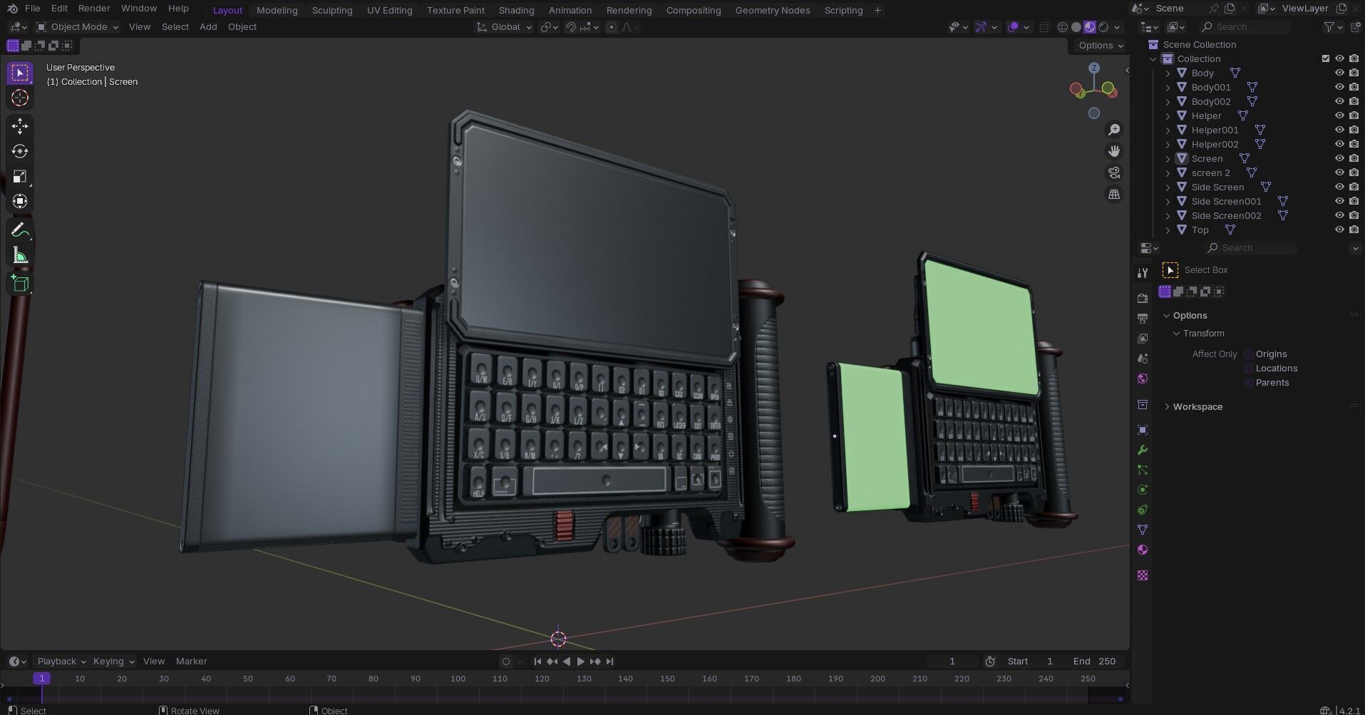 Sci fi Device Gps Scanner Low-poly 3D model_28