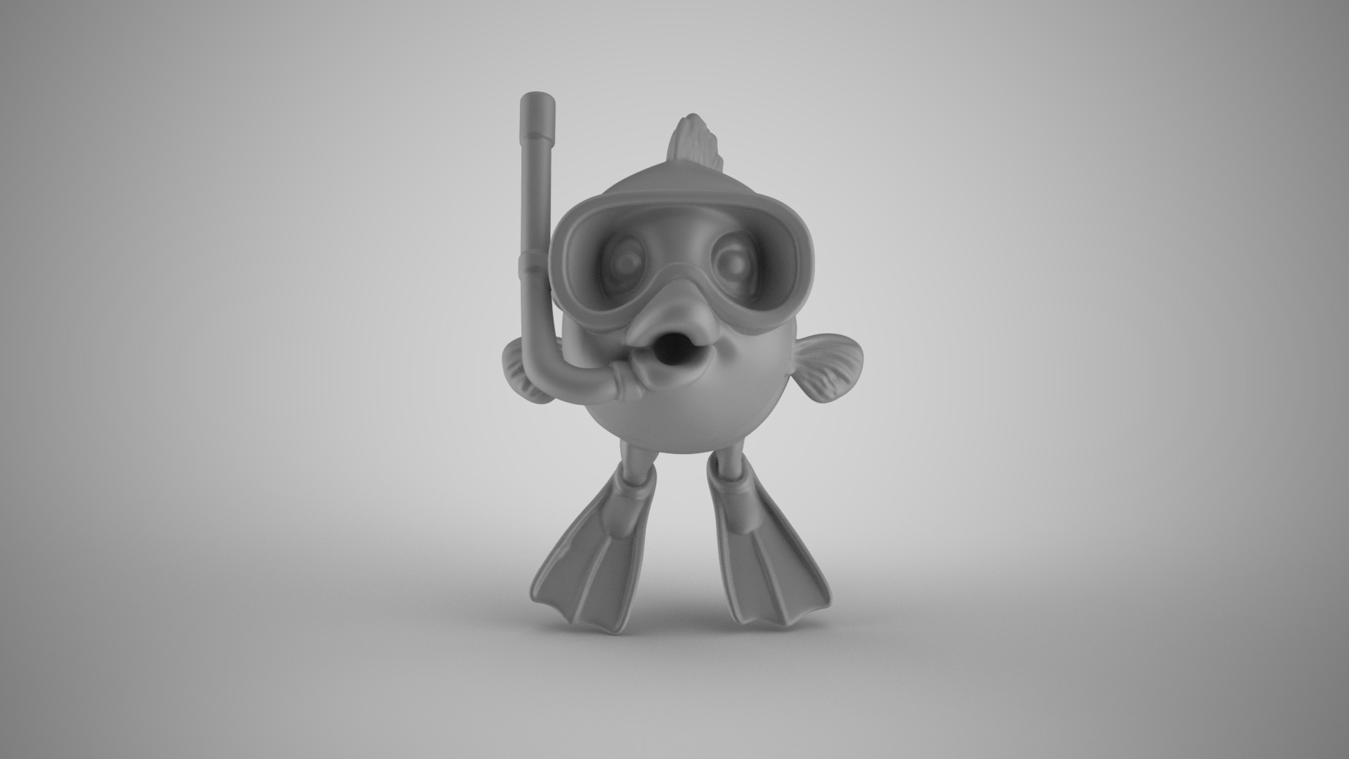 Snorkel Fish Ornament 3D print model_3