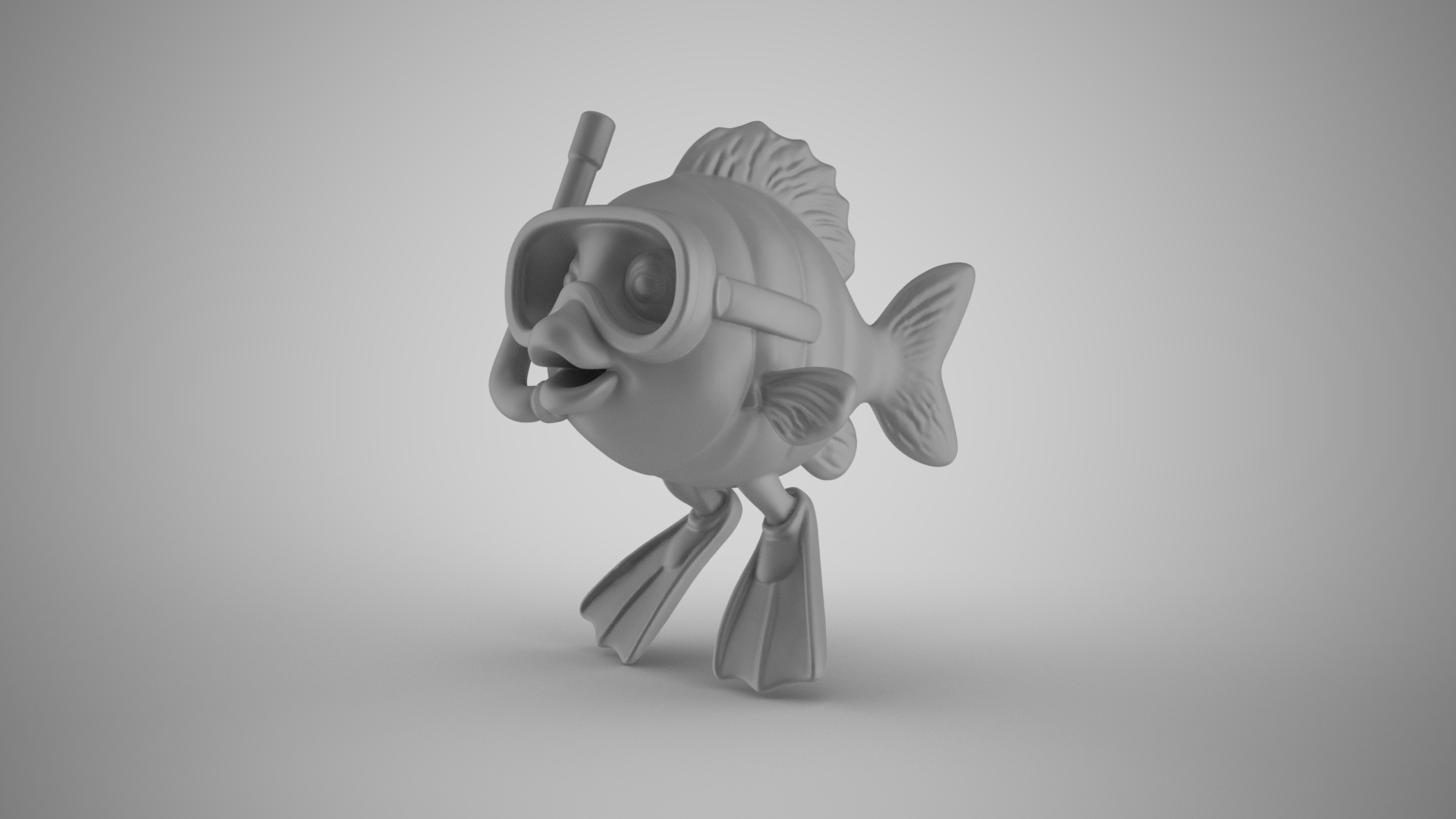 Snorkel Fish Ornament 3D print model_2