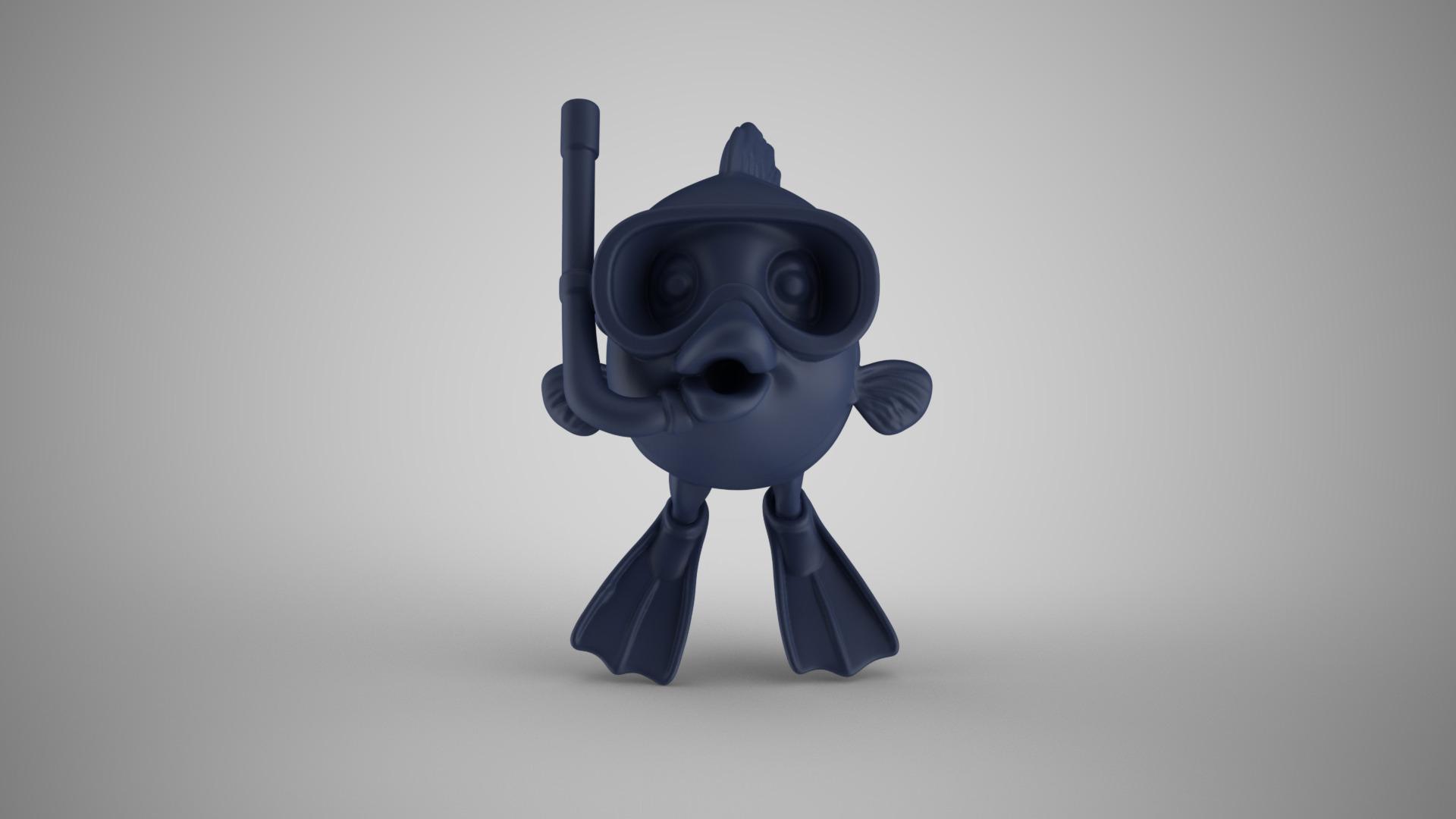 Snorkel Fish Ornament 3D print model_4