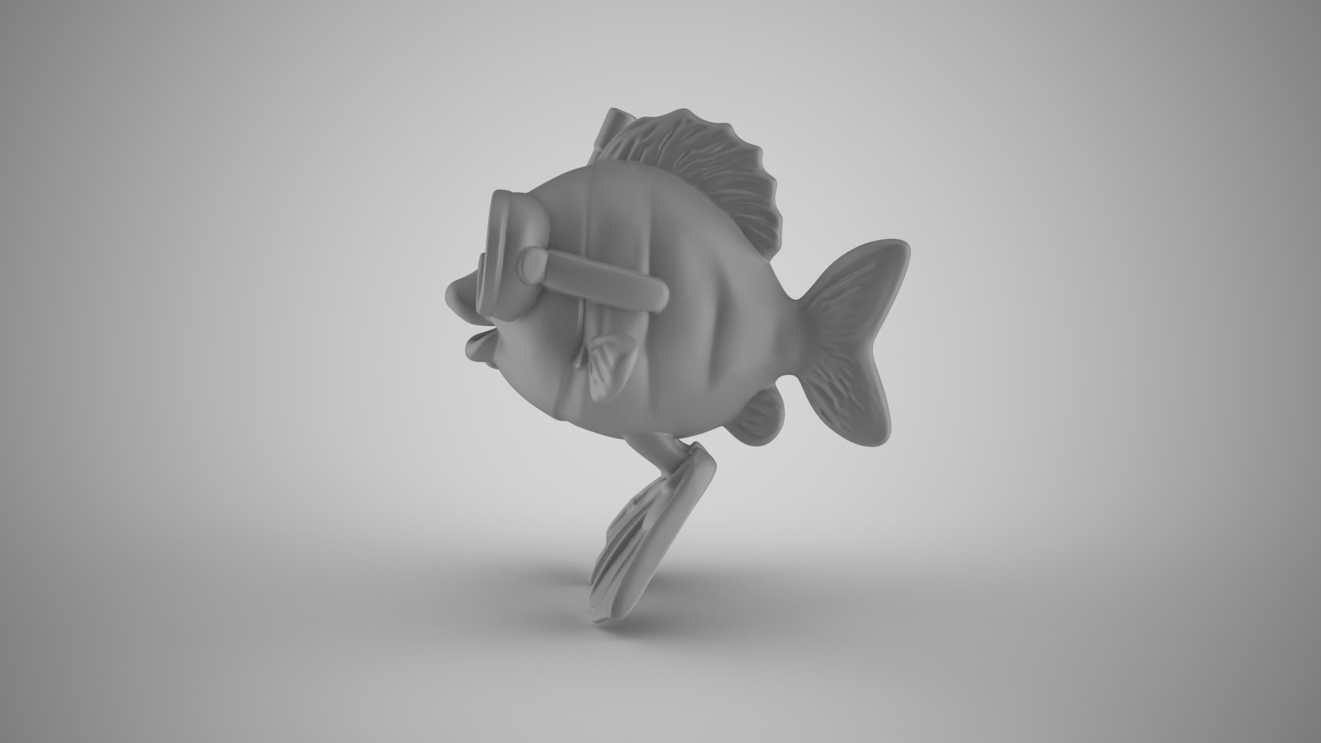 Snorkel Fish Ornament 3D print model_1