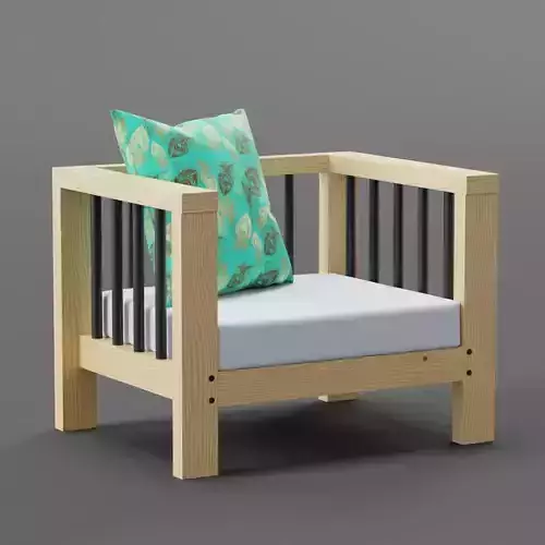 Modern Minimalist Wooden Armchair