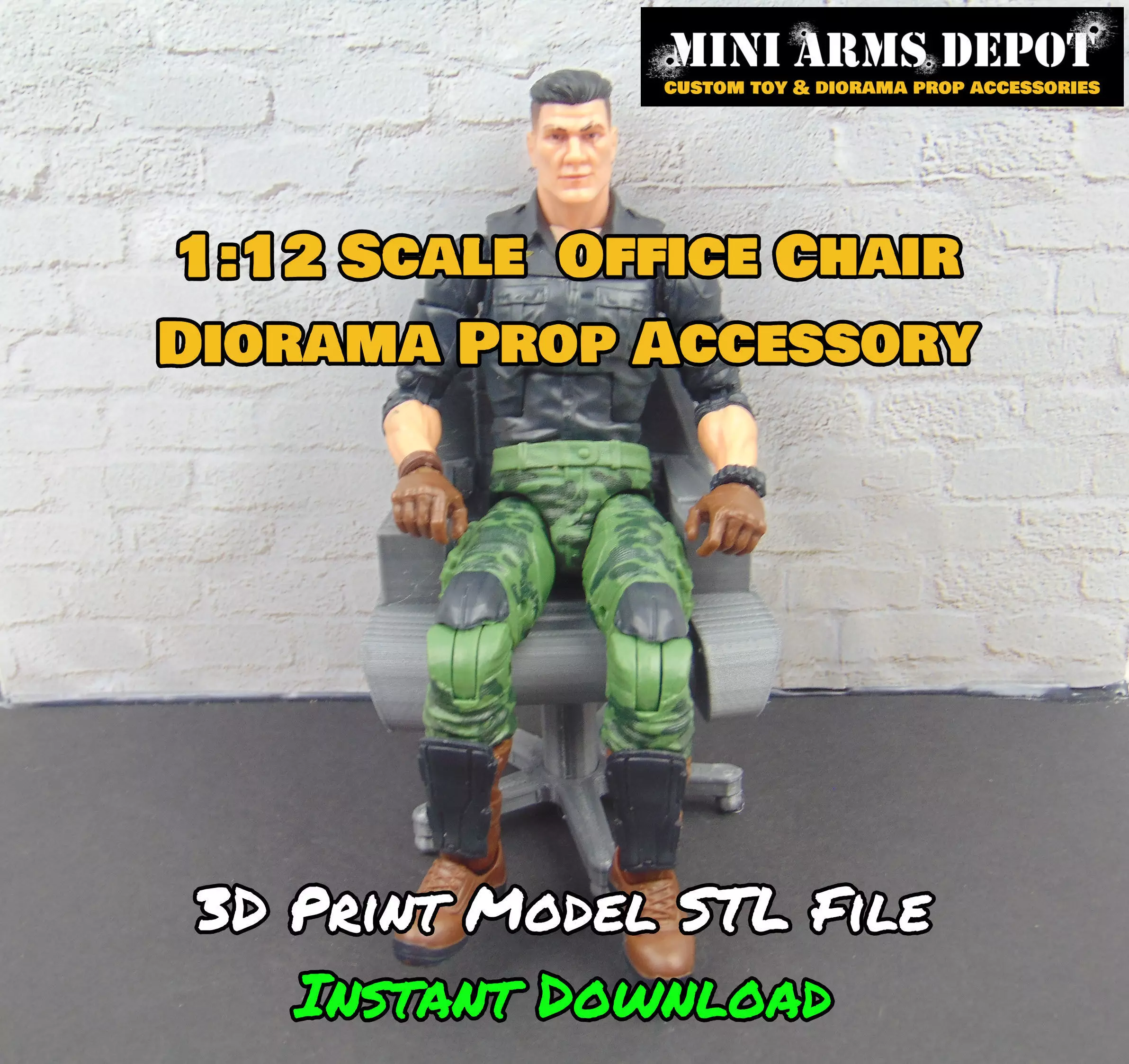 Custom 112 Office SciFi Chair Diorama Prop Accessory for GI JOE 3D print model
