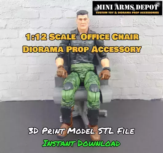 Custom 112 Office SciFi Chair Diorama Prop Accessory for GI JOE