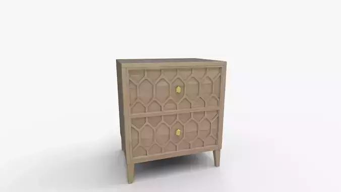 Textured Trellis Nightstand 3D model