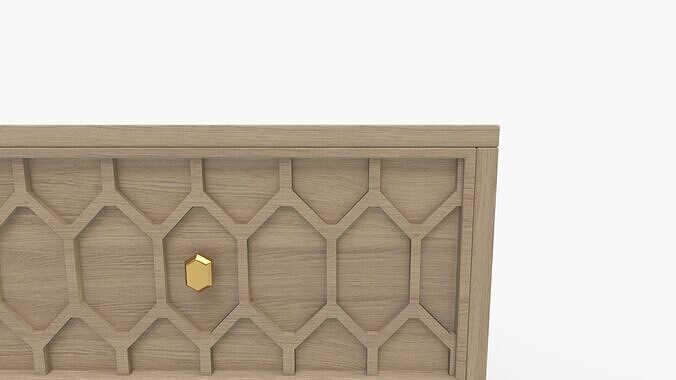 Textured Trellis Nightstand 3D model 7