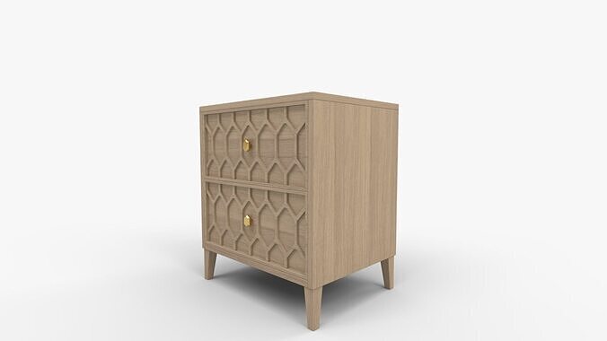 Textured Trellis Nightstand 3D model 6