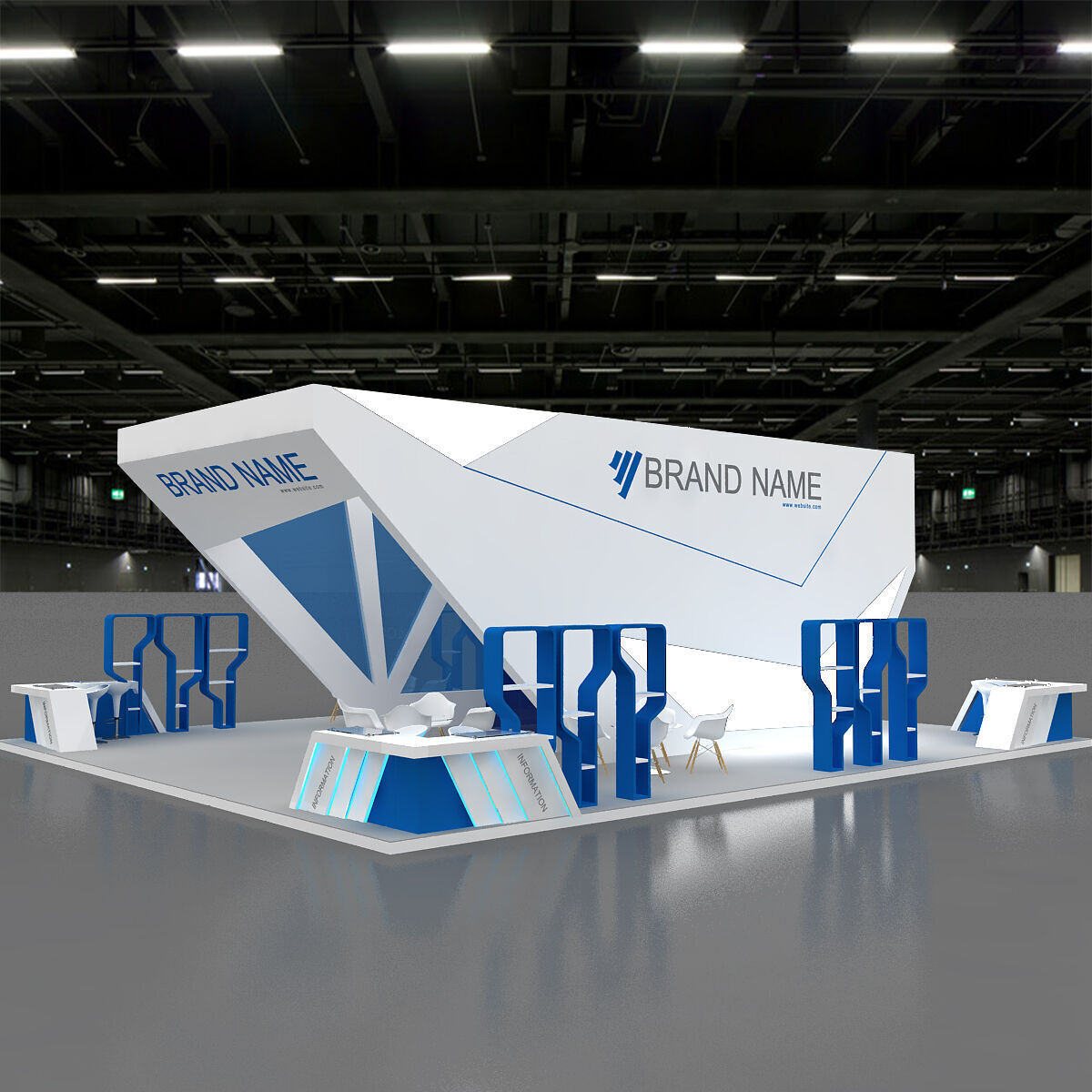 Exhibition Booth Stand stall 3D model 3D model_9
