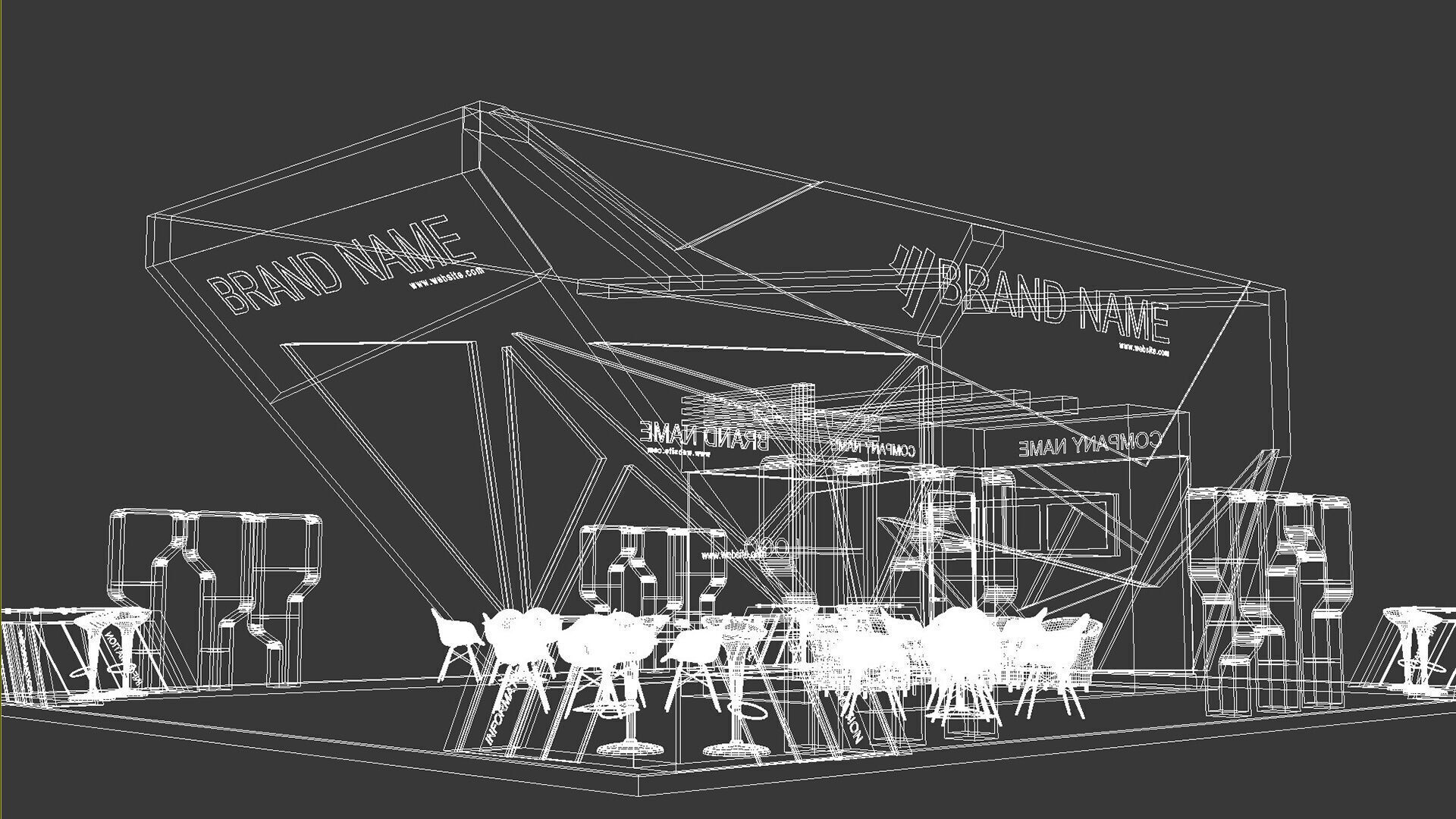Exhibition Booth Stand stall 3D model 3D model_10