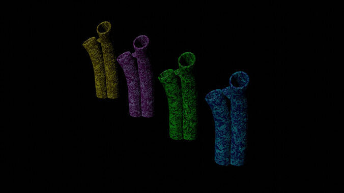 Four Low-Poly Flute Corals Free low-poly 3D model
