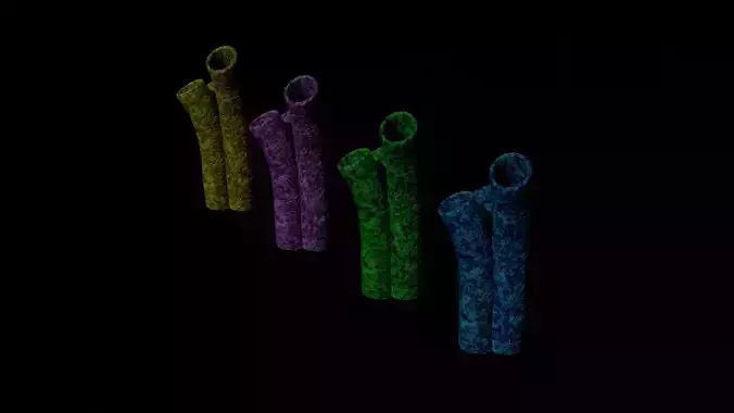 Four Low-Poly Flute Corals