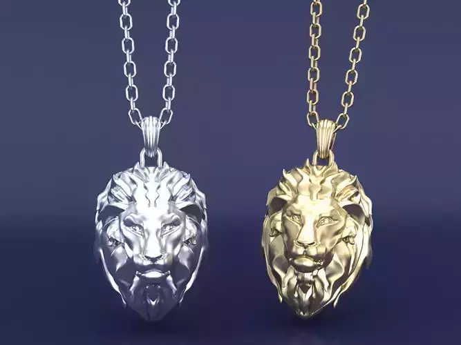 Art Lion Pendant Necklace Figure CAD Design 3D print model