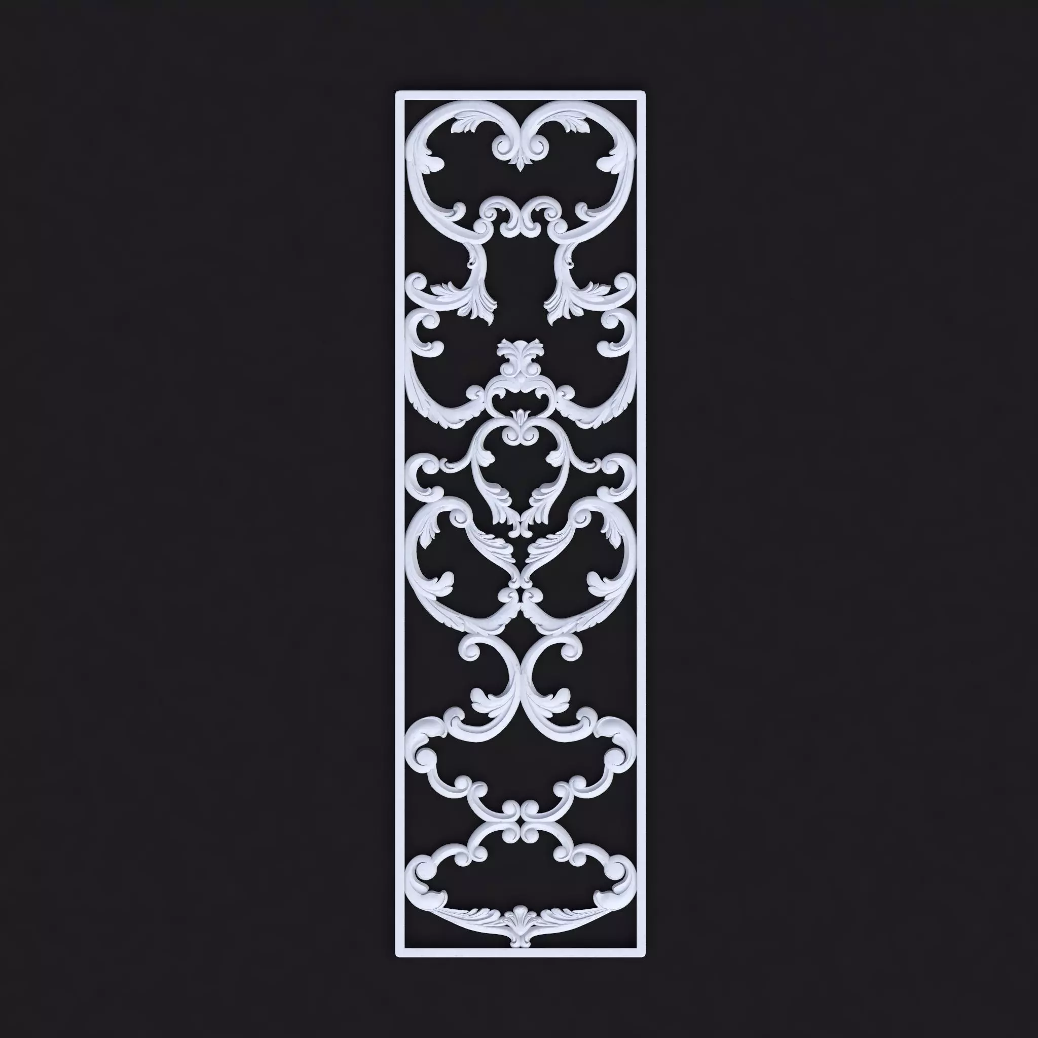 Central decor ornament for furniture 3D model_0