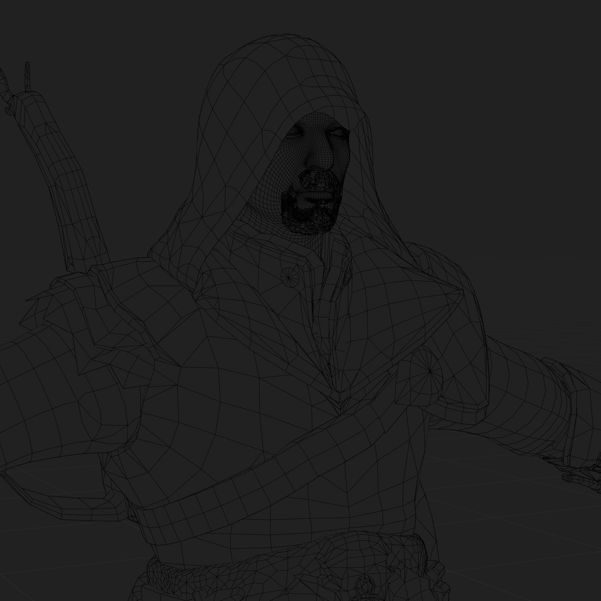 Assassins Creed Ezio Model Fully Rigged PBR Blender FBX OBJ Low-poly 3D model_10