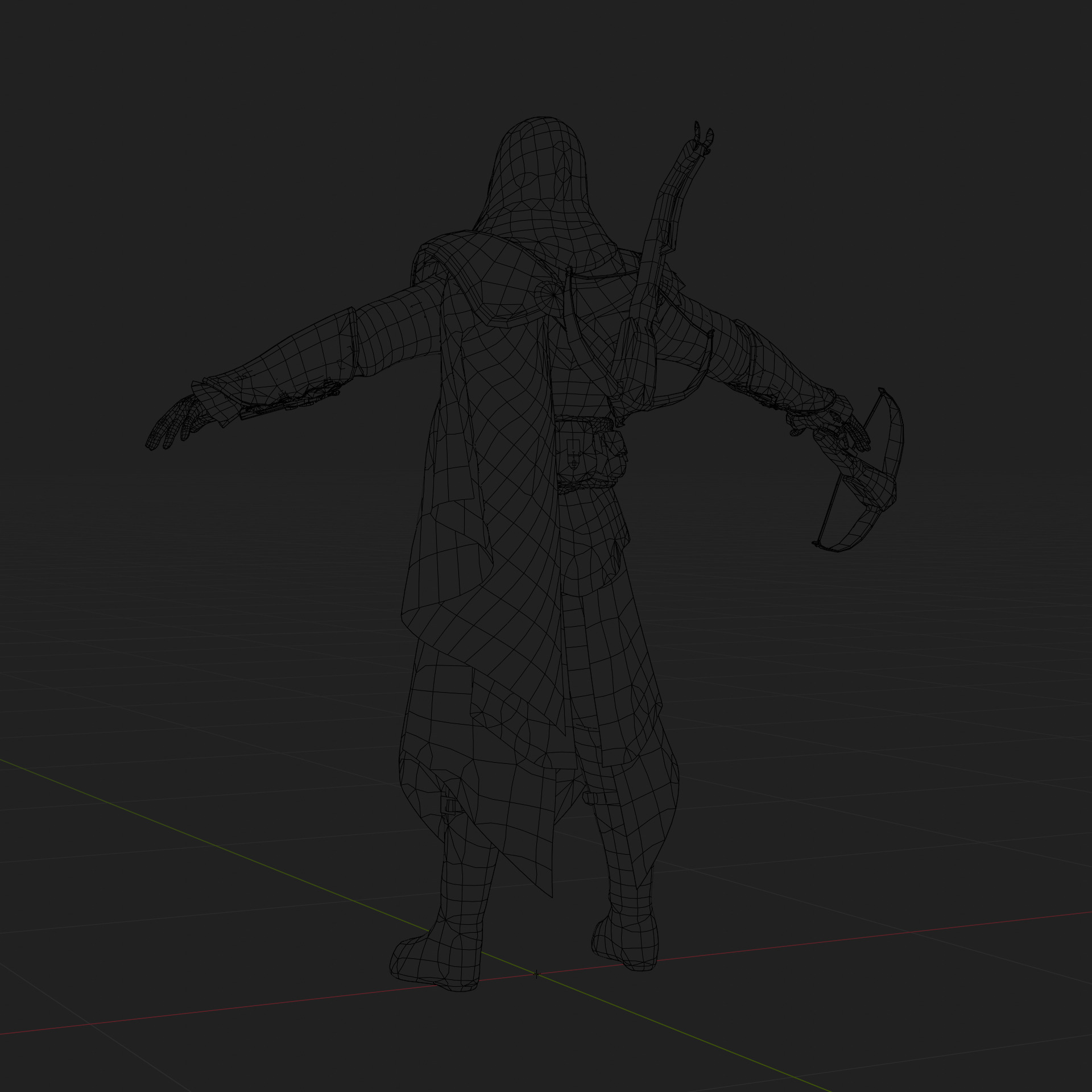 Assassins Creed Ezio Model Fully Rigged PBR Blender FBX OBJ Low-poly 3D model_8