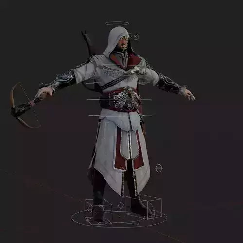 Assassins Creed Ezio Model Fully Rigged PBR Blender FBX OBJ Low-poly 3D model