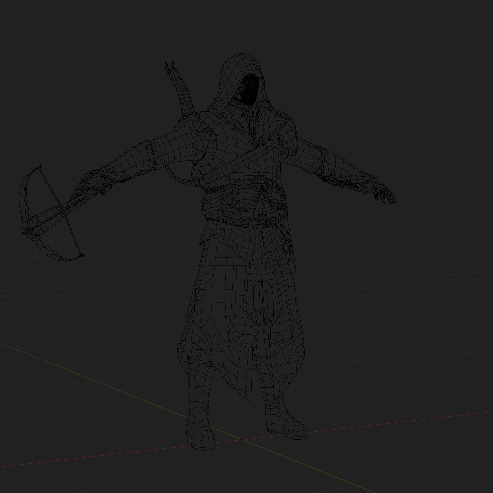 Assassins Creed Ezio Model Fully Rigged PBR Blender FBX OBJ Low-poly 3D model_7