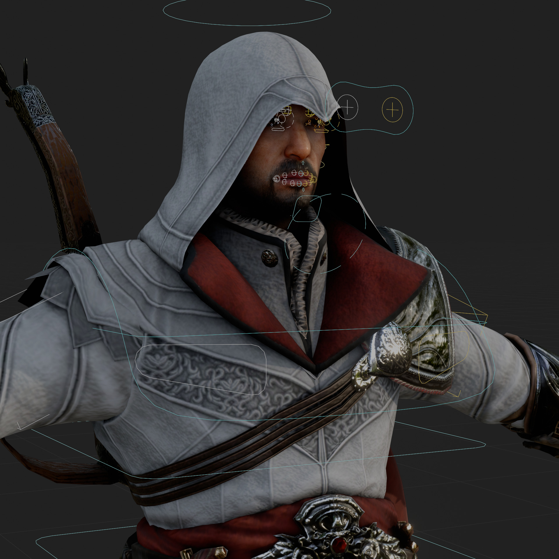 Assassins Creed Ezio Model Fully Rigged PBR Blender FBX OBJ Low-poly 3D model_3