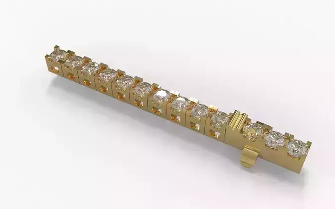 Diamond Tennis Bracelet 3mm  3D print model