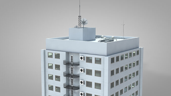 Apartment Building OS 3D model 2