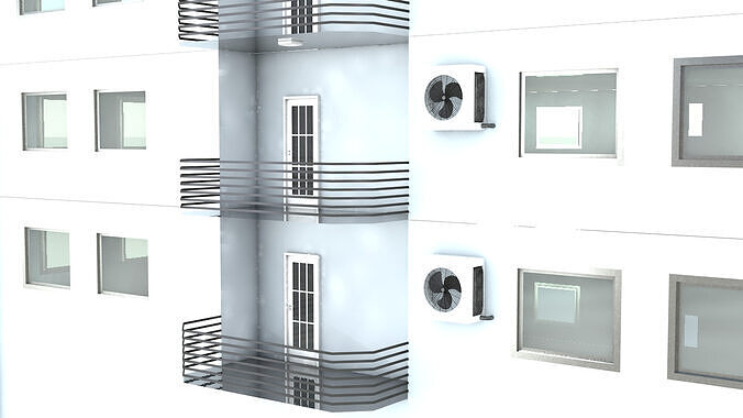 Apartment Building OS 3D model 7