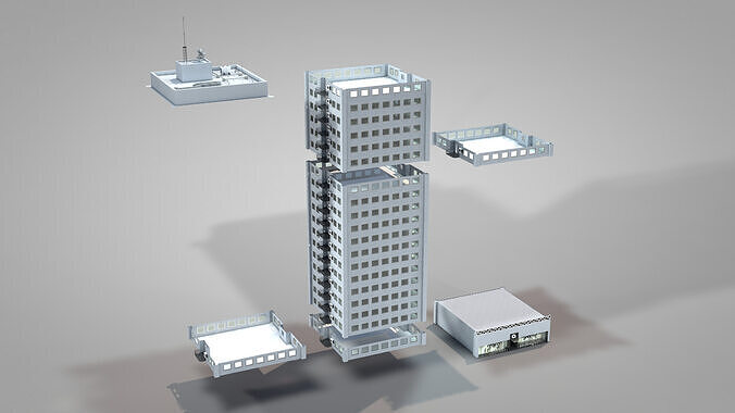 Apartment Building OS 3D model 5