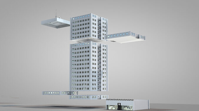 Apartment Building OS 3D model 4
