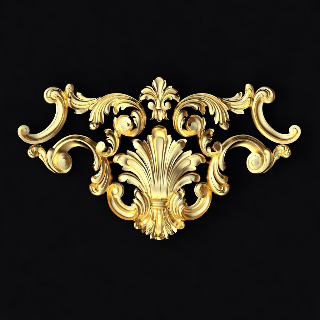 Central decor ornament for furniture 3D model_1