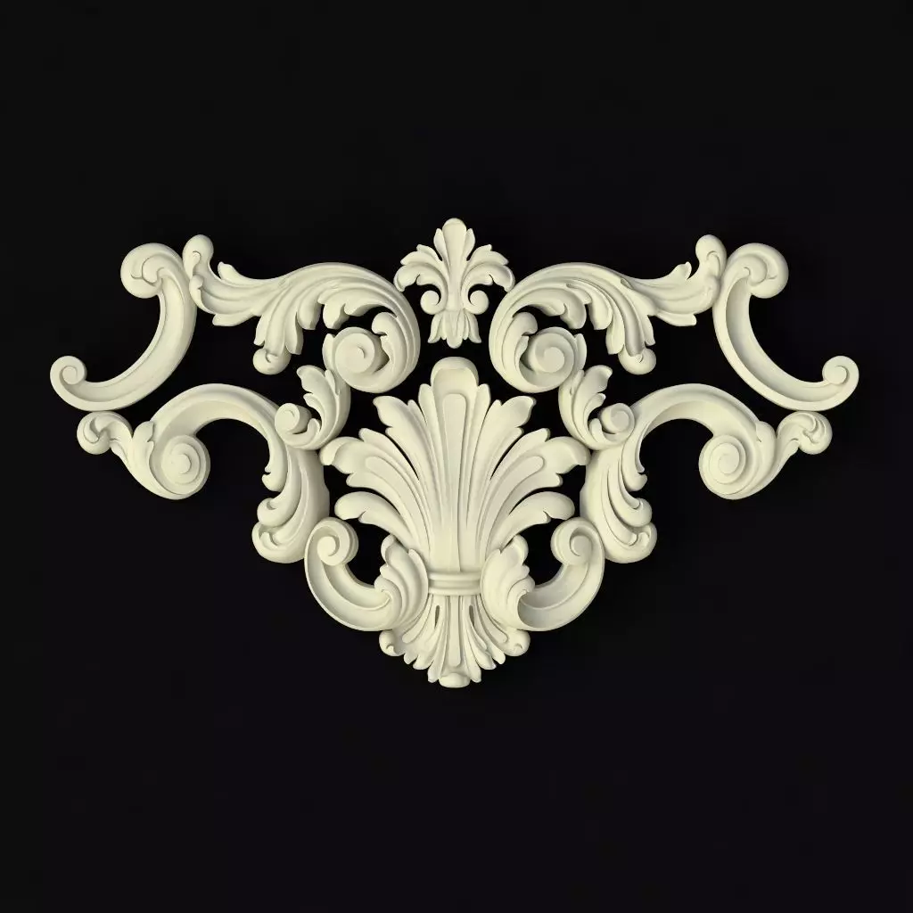 Central decor ornament for furniture 3D model_0