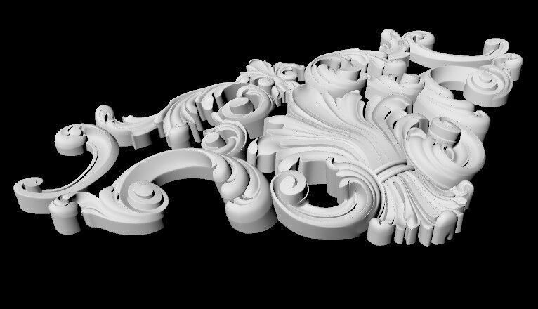 Central decor ornament for furniture 3D model_3