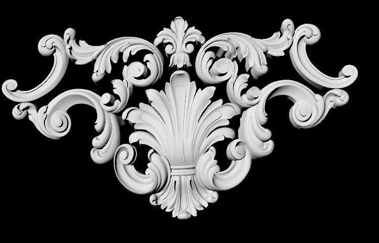 Central decor ornament for furniture 3D model_2