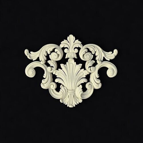 Central decor ornament for furniture 3D model