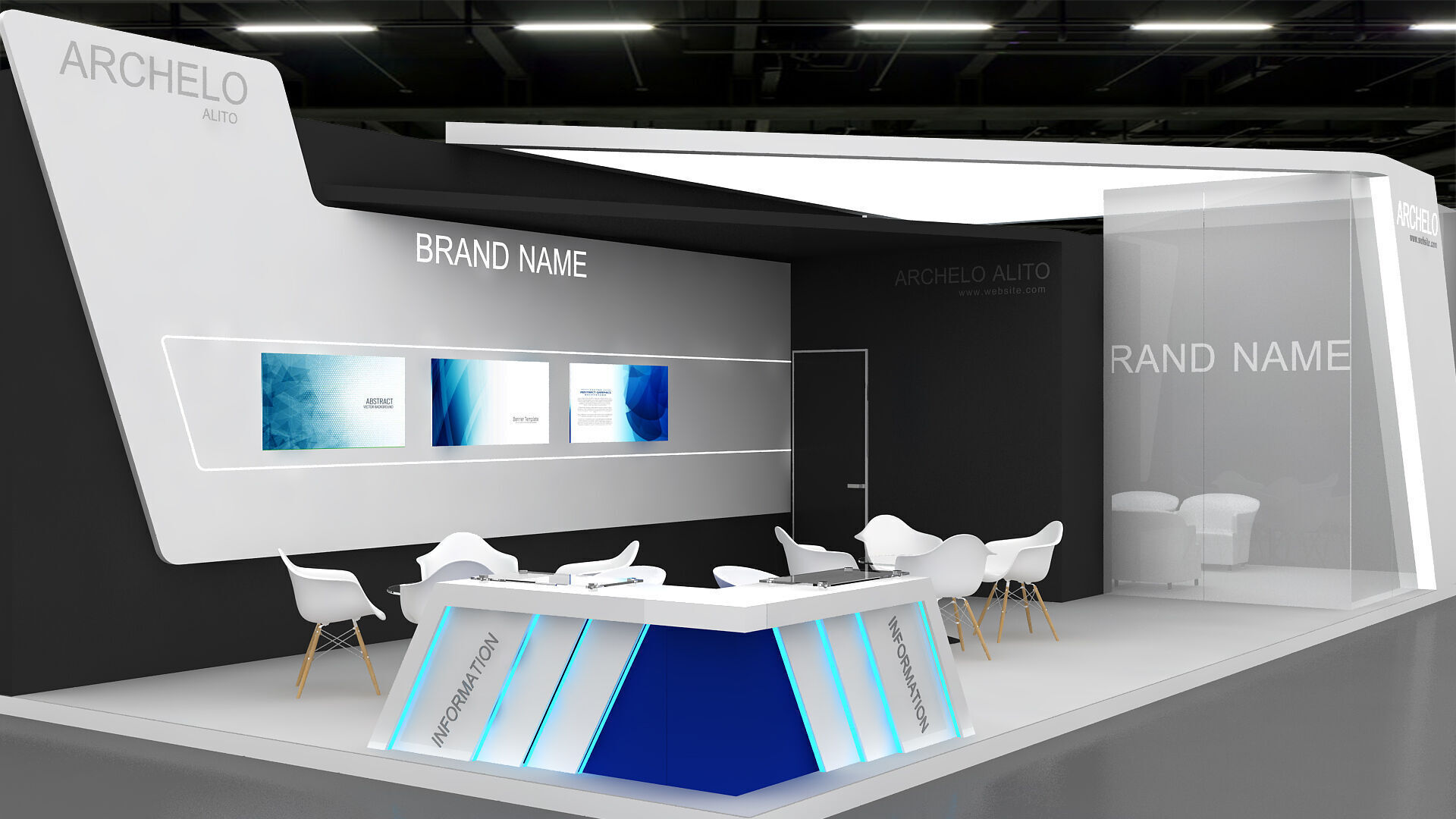 Exhibition Booth Stand stall 3D model 3D model_1