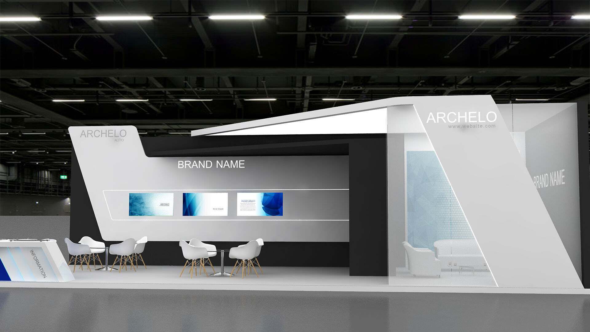 Exhibition Booth Stand stall 3D model 3D model_3